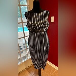 Jessica Howard Petite Black & White Polka Dot Sheath Dress - Size 10P